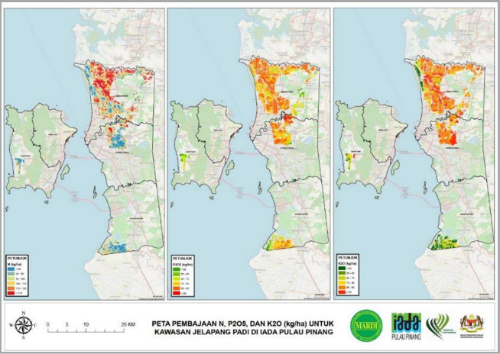 2. Pemetaan pengesyoran baja di kawasan jelapang padi menggunakan GIS (Digital Mapping SSNM)